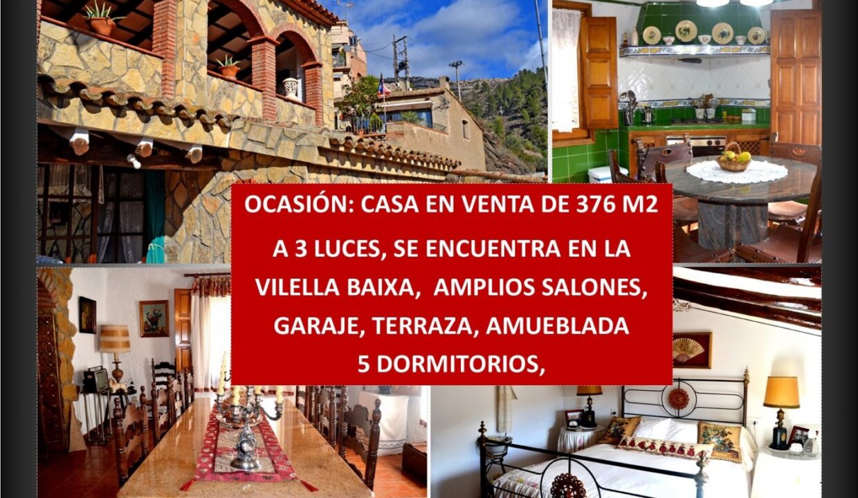 CASA ESQUINERA EN VENTA DE 376 M2 REFORMADA Y AMUEBLADA EN LA VILELLA BAIXA ( PRIORATO)_1