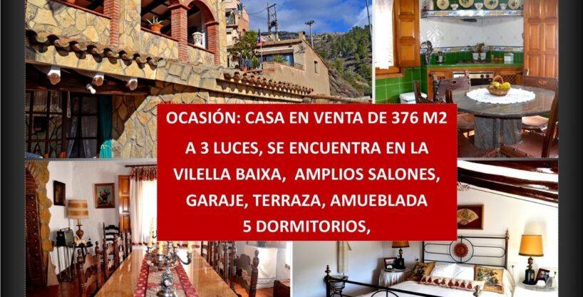 CASA ESQUINERA EN VENTA DE 376 M2 REFORMADA Y AMUEBLADA EN LA VILELLA BAIXA ( PRIORATO)_1