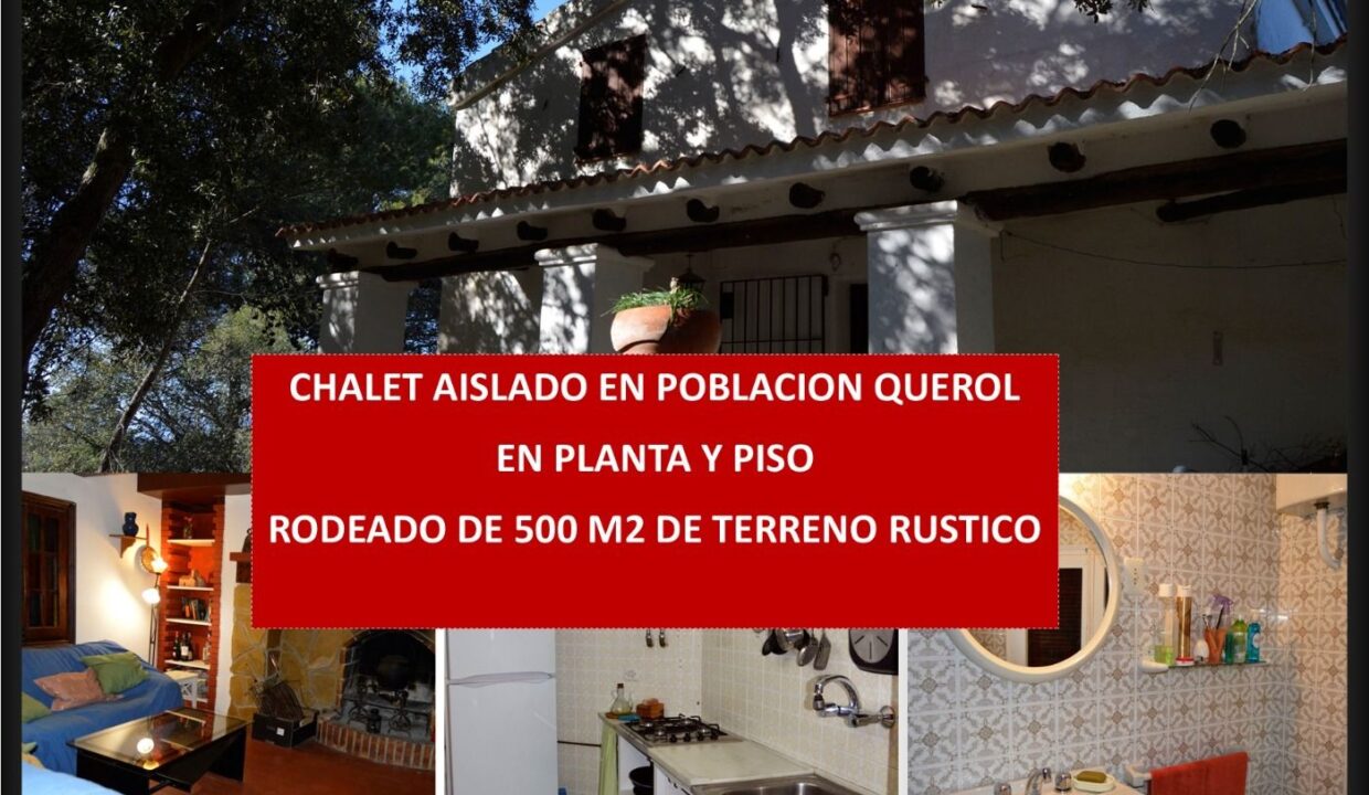 CHALET INDEPENDIENTE EN VENTA RODEADO DE 500 M2 DE TERRENO RUSTICO