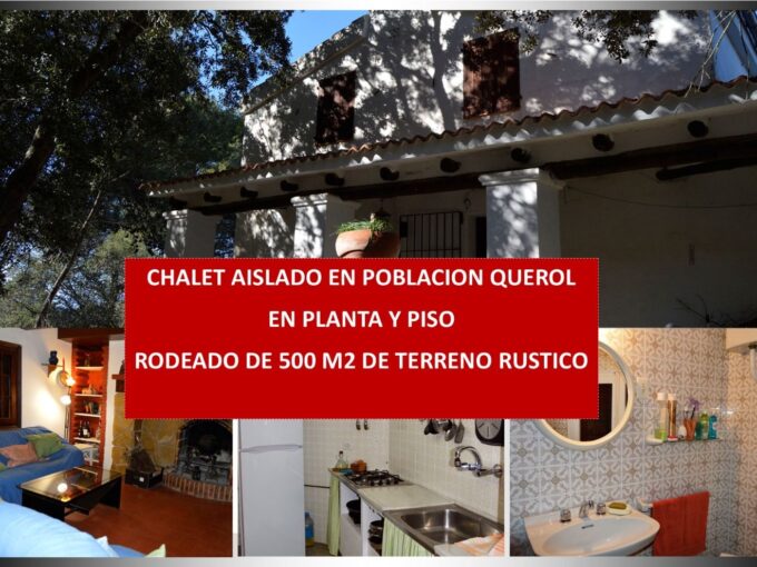 CHALET INDEPENDIENTE EN VENTA RODEADO DE 500 M2 DE TERRENO RUSTICO