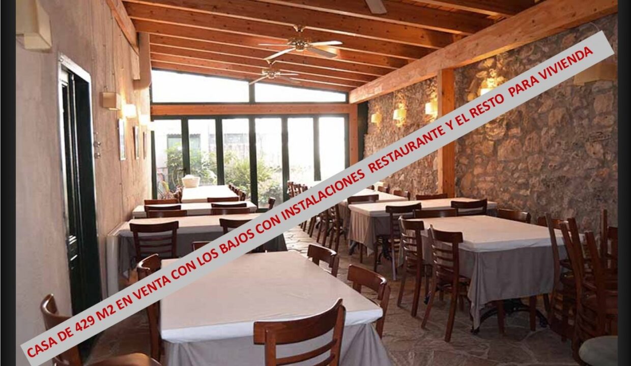 RESTAURANTE CON VIVIENDA EN VENTA 429 M2 EN TOTAL